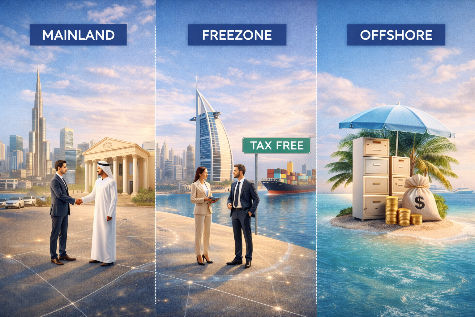 Mainland vs Free Zone vs Offshore